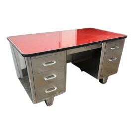 Mid 20th Century All Steel Tanker Desk