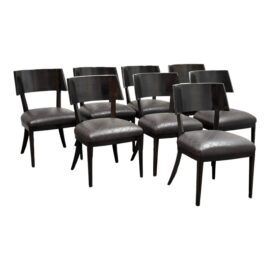 A. Rudin No.729 Chocolate Brown Dining Chairs, Set of Eight
