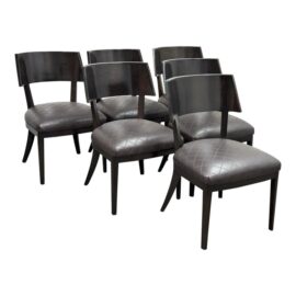 A. Rudin No.729 Chocolate Brown Dining Chairs, Set of Six