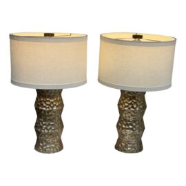 Bliss Studio ZigZag Table Lamps, a Pair. Original Price: $1,950