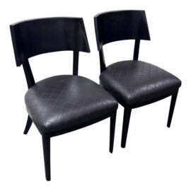 A. Rudin No. 729 Chocolate Brown Dining Chairs, a Pair