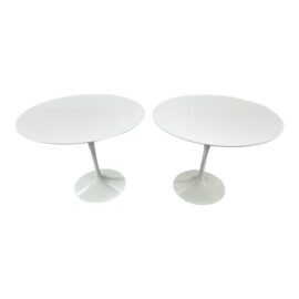 Eero Saarinen for Knoll Round Saarinen Dining Tables, a Pair. Original Price: $5,000