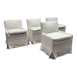 Restoration Hardware Belgian Slipcovered Slope Chairs - Set of Four. Original Price: $4,340