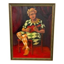 Circa 2006 David Delany Original Painting "Court Musician"