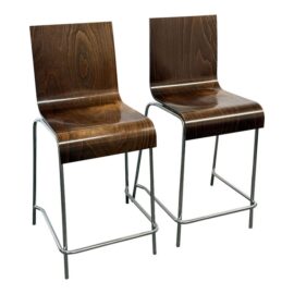 Blu Dot Bentwood Counter Height Stools, a Pair. Original Price: $600