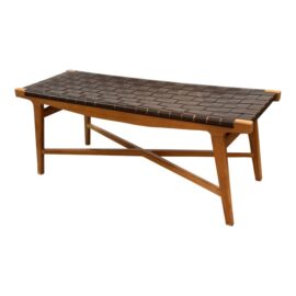 Winardi Thamrin for Crate & Barrel Taj Leather Strap Bench. Original Price: $800