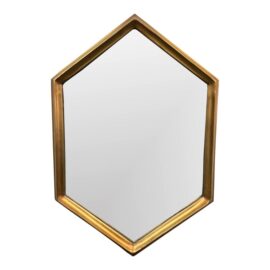 West Elm Gilt Hexagon Metal Wall Mirror
