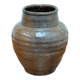 Antique Japanese Stone Ware Shigaraki Brown Jug Vase