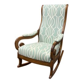 Vintage Wood + Fabric Rocker