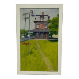 Vintage Hopewell Railroad Station - Oil on Board