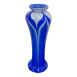 Cobalt Blue With Light Blue Murano Style Vase