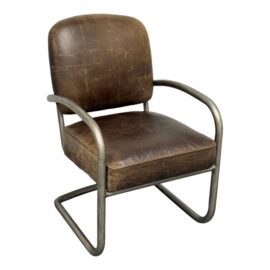 Pottery Barn Archer Leather + Chrome Desk Chair. Original Price: $700