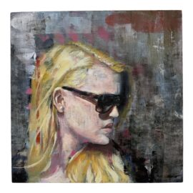 Circa 2013 Daniel Valadez Original "Inner Echos" Oil on Panel Painting