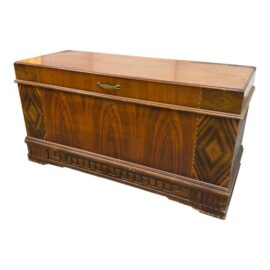 Circa 1930's Art Deco Ed Roos Co. Cedar Storage Trunk Forest Park, Illinois