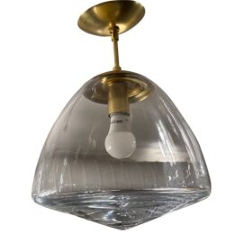 Rejuvenation Oswego Brass + Glass Semi-Flush Pendant. Original Price: $340