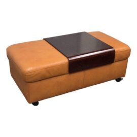 Ekornes Stressless of Norway Leather Storage Ottoman. Original Price: $1,400