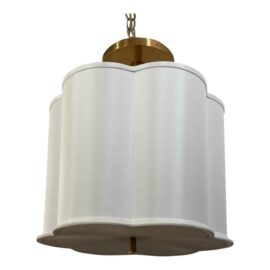 Barbara Barry for Visual Comfort Signature Simple Scallop Hanging Semi Flush Mount Pendant. Original Price: $1,300