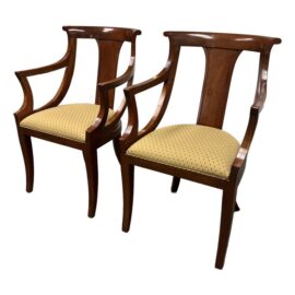 Stickley Fine Furniture Directoire Arm Chairs, a Pair