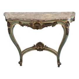 Antique European Rococo Style Marble Console