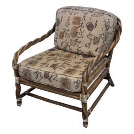 Mid 20th Century John + Elinor McGuire Furniture Twisted Rattan Chair