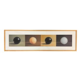 Circa 1998 Gale Autokal 4 Black & White Balls Pastel, Framed. Original Price: $2,800