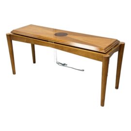 Vintage Henredon Satin + Burl Wood Console Table