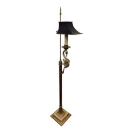 Circa 1982 Chapman Manufacturing Company Empire Style Swan Floor Lamp