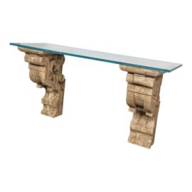 Restoration Hardware Corbel Glass Console Table/ Desk. Original Price: $1,200