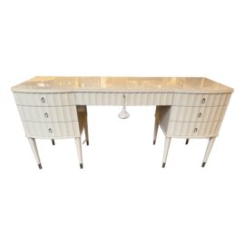 Barbara Barry Ivory Fluted Dressing Table + Desk