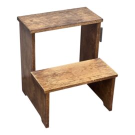 Vintage Solid Walnut Two Step Stool