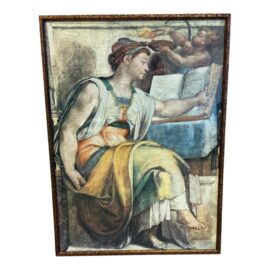 Michelangelo Reproduction Print "Erythaean Sibyl" From the Sistine Chapel