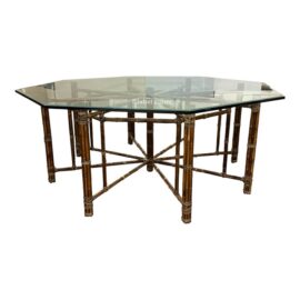 McGuire Bamboo Wrapped Octagonal Dining Table