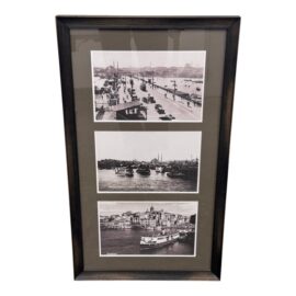 Constanople Istanbul Port Photographs, Set of Three in Frame