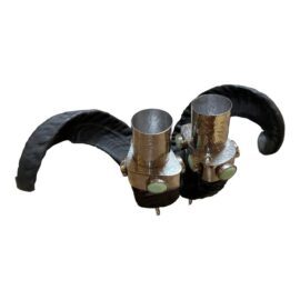 Sterling Silver + Turquoise Rams Horn Candle Holders, a Pair