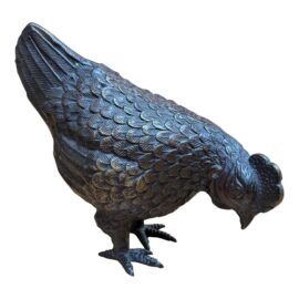 Fine's Gallery Antique Bronze Hen Statue