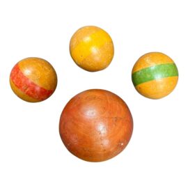 Vintage Wood Boule Objets, a Set of 4