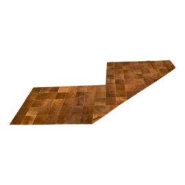 5ft 3in X 12ft 2in Pure Cowhide Patchwork Custom Area Rug, Chestnut