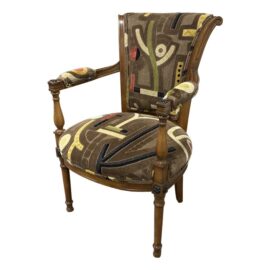 Late 20th Century Directoire Carved Fruit Wood Fauteuil