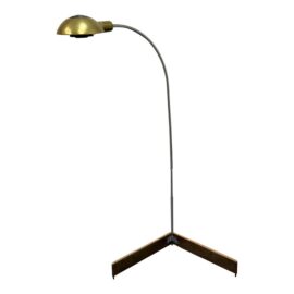 Circa 1960's Cedric Hartman Brass + Chrome Swivel Arm Floor Lamp. Original Price: $9,500