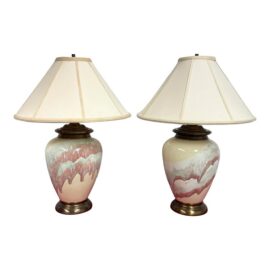 Vintage Ceramic Drip Glaze Table Lamps