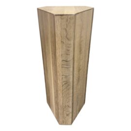 Custom Design White Cerused Oak Wood Plinth. Original Price: $1,450