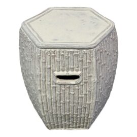 Vintage Faux Bamboo Ceramic Garden Stool
