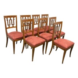 Circa 1920's Swedish Grace Inlaid Dining Chairs, Set of Eight