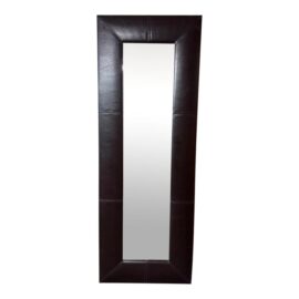 Palecek Full Size Leather Wrap Leaning Floor Mirror. Original Price: $1,200