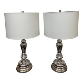 Pottery Barn Leera Mercury Glass Table Lamps, a Pair. Original Price: $600