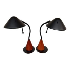 Circa 1990's Halogen Table Lamps, a Pair