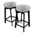 NEW Debra Weninger Design Blackened Steel Cast Glass Counter Stools, a Pair. Original Price: $10,400