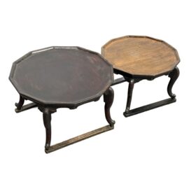 Antique Korean Dodecagon Low Tables, Set of Two