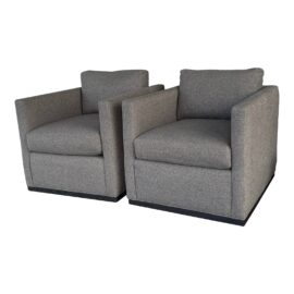 Lee Industries Swivel Chairs for Sunrise Home, a Pair. Original Price: $6,500