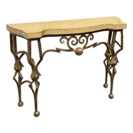 Artifacts International French Gilbert Poillerat Style Wrought Iron Console Table